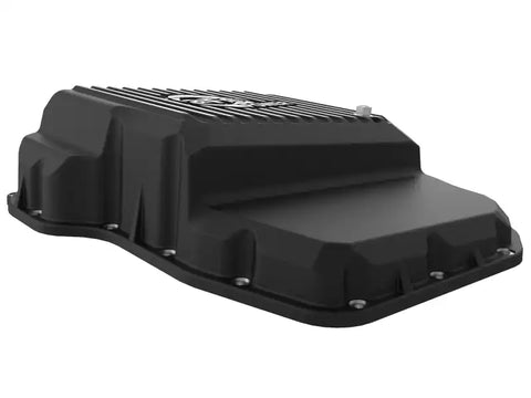 aFe 46-71160B Transmission Pan (Black w/ Machined Fins) 13-19 Dodge Diesel Trucks L6-6.7L (td)