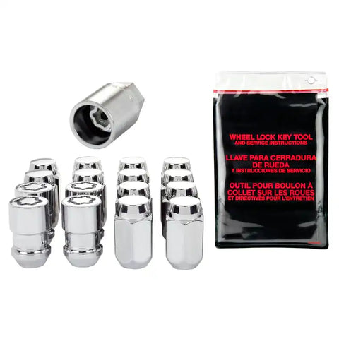 McGard 4 Lug Hex Install Kit w/Locks (Cone Seat Nut) 1/2-20 / 13/16 1.5in. Length - Chrome