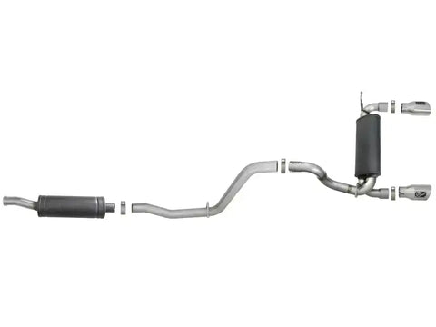 aFe 49-38066-P Rebel Series 2.5in 304 SS Cat-Back Exhaust w/ Polished Tips 2018+ Jeep Wrangler (JL) V6 3.6L