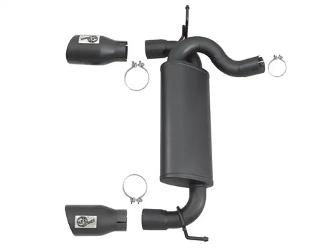 aFe 49-48061-B Rebel Series 2.5in 409 SS Axle-Back Exhaust w/ Black Tips 2007+ Jeep Wrangler (JK) V6 3.6L/3.8L