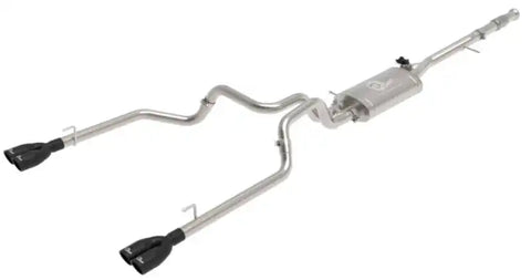 aFe 49-34139-B Gemini XV 3in 304 SS Cat-Back Exhaust w/ Cutout 19-21 GM Silverado/Sierra 1500 V8- Black Tips