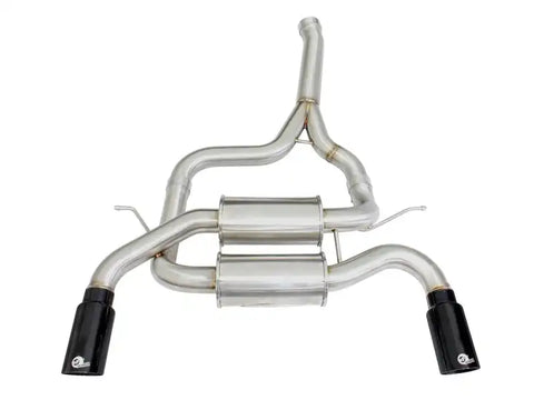 aFe 49-36325-B MACHForce XP SS-304 Black Tip 2.5in Dia Axle Back Exhaust 12-15 BMW 335i (F30) 3.0L (t)
