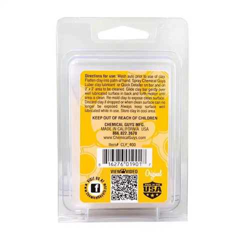 Chemical Guys OG Clay Bar (Light/Medium Duty) - Yellow - Case of 12