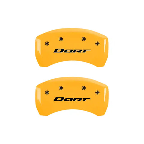 MGP 4 Caliper Covers Engraved Front & Rear With out stripes/Dart Yellow finish black ch