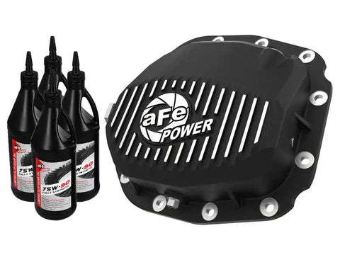 aFe 46-71181B Rear Differential Cover (Black Machined Pro Series) 15-19 Ford F-150 V6-2.7L (t) (12-Bolt)
