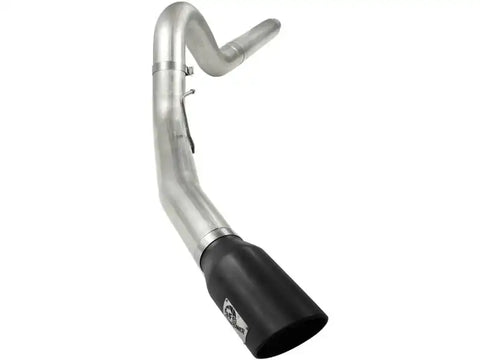 aFe 49-43054-B MACHForce XP 5in DPF-Back Stainless Steel Exh Sys, Black tip,Ford Diesel Trucks 08-10 V8-6.4L