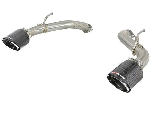 aFe 49-36133NM-C POWER Takeda 2.5in 304 SS Axle-Back Exhaust w/ Carbon Fiber Tips 17-19 Infiniti Q60 V6-3.0L (tt)