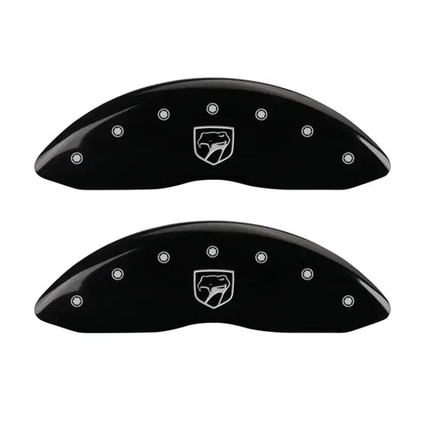 MGP 4 Caliper Covers Engraved Front Gen 2/Viper Engraved Rear Gen 2/Snake Black finish silver ch