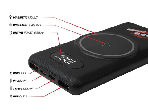 aFe 40-10248 Wireless 10,000 MAH Power Bank w/Digital Display
