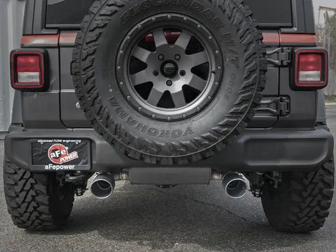 aFe 49-48096-B Rebel Series 409 Stainless Steel Cat-Back Exhaust 18-21 Jeep Wrangler JL 2.0L (t) - Black Tip