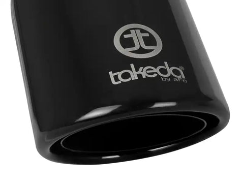 aFe 49T25404-B08 Takeda 304 Stainless Steel Clamp-On Exhaust Tip 2.5in.Inlet / 4in Outlet - Black