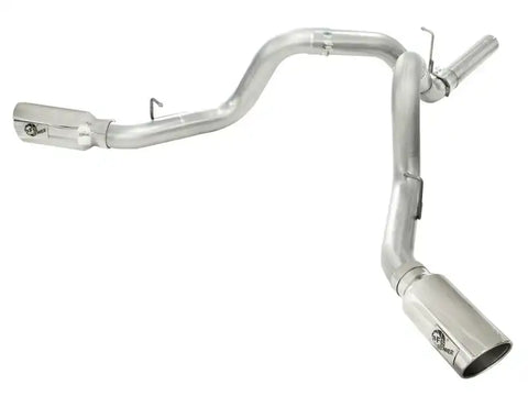 aFe 49-04043-P MACHForce XP Exhaust Aluminized Dual Split DPF Back 11-15 GM Diesel Truck V8-6.6L (td) (pol tip)