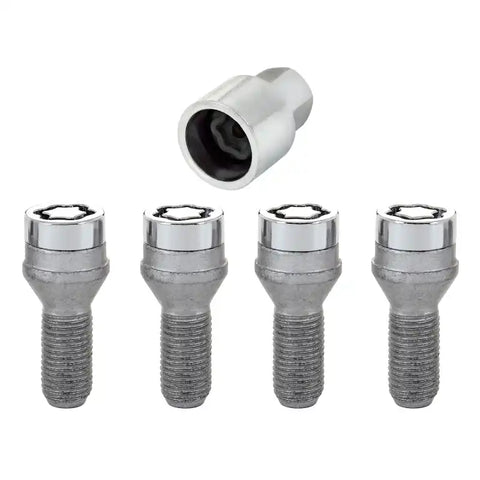McGard Wheel Lock Bolt Set - 4pk. (Cone Seat) M14X1.5 / 17mm Hex 27.5mm Shank Length Chrome