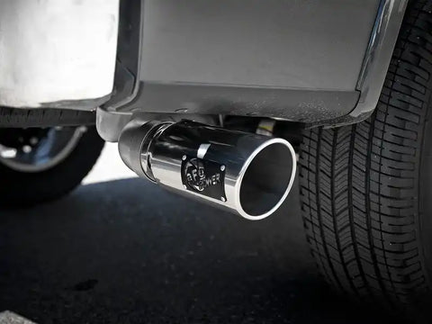 aFe 49-43106-P Large Bore-HD 4in 409 SS DPF-Back Exh 18-19 Ford F-150 V6-3.0L (td) w/ Polished Tip