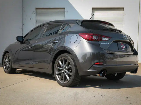 aFe 49-37014-L Takeda 2-1/2in 304 SS Axle-Back Exhaust w/ Blue Flame Tips 14-18 Mazda 3 L4 2.0L/2.5L