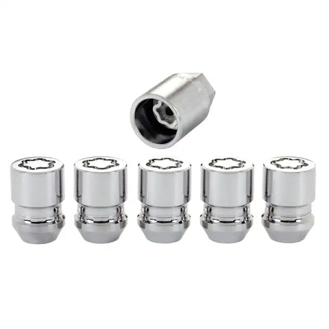 McGard Wheel Lock Nut Set - 5pk. (Cone Seat) M12X1.5 / 13/16 Hex 1.28in. Length Chrome