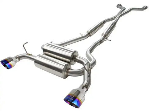aFe 49-36103-L Takeda 2-1/2in 304SS Cat-Back Exhaust Infiniti G37 08-13/Q60 14-15 V6-3.7 w/ Blue Flame Tips