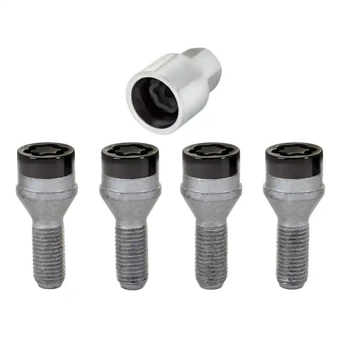 McGard Wheel Lock Bolt Set - 4pk. (Cone Seat) M12X1.25 / 19mm Hex 25.6mm Shank Length Black