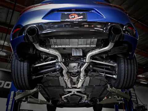 aFe 49-36134NM-B POWER Takeda 2.5in 304 SS CB Exhaust w/ Black Tips 17-19 Infiniti Q60 V6-3.0L (tt)