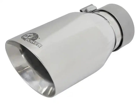 aFe 49T30454-P092 MACH Force-Xp Univ 304 SS Double-Wall Clamp-On Exhaust Tip - Polished 3in Inlet 4.5in Outlet