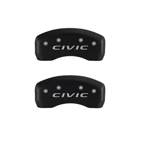 MGP 4 Caliper Covers Engraved Front 2016/CIVIC Engraved Rear 2016/CIVIC Red finish silver ch