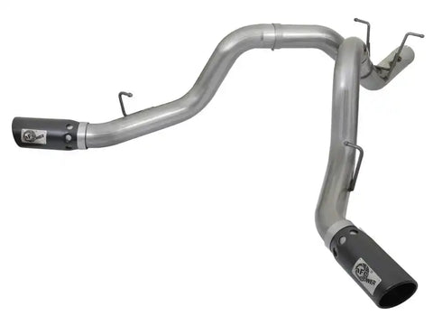aFe 49-44086-B LARGE BORE-HD 4in 409-SS DPF-Back Exhaust w/Dual Black Tips 2017 GM Duramax V8-6.6L (td) L5P