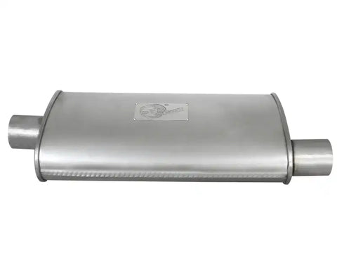 aFe 49M00002 Scorpion Replacement Alum Steel Muffler Double Layer 2-1/2in In/Out Center/Offset 18inL x9inW