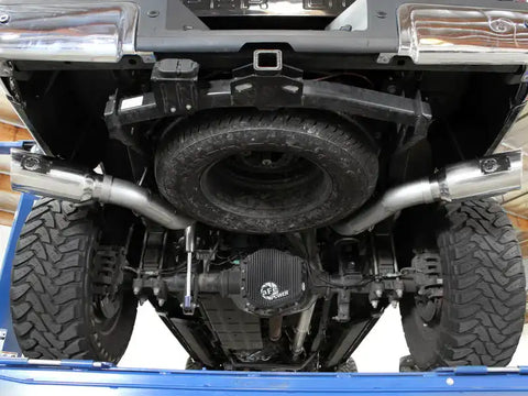 aFe 49-43122-P Large Bore-HD 4in 409 Stainless Steel DPF-Back Exhaust w/Polished Tips 15-16 Ford Diesel Truck