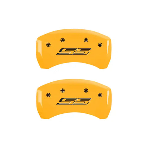 MGP 4 Caliper Covers Engraved Front & Rear Bowtie Black finish silver ch