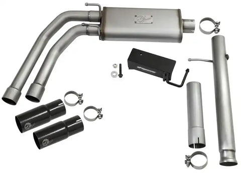 aFe 49-44062-B Rebel Series CB 3in Middle Side Exit SS Exht w/ Black Tips 09-16 Chevy Silverado/GMC Sierra 1500