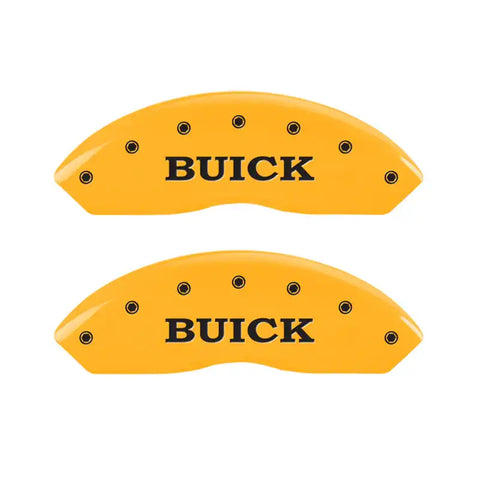 MGP 4 Caliper Covers Engraved Front Buick Rear Yellow Finish Black Char 2018 Buick Envision