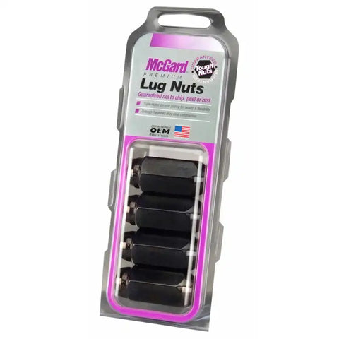 McGard Hex Lug Nut (Cone Seat) M14X1.5 / 22mm 1.945in. Length (4-Pack) - Black
