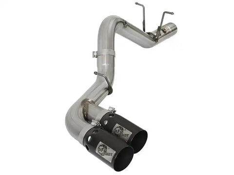 aFe 49-44089-B Victory Series 4in 409-SS DPF-Back Exhaust w/ Dual Black Tips 2017 GM Duramax V8-6.6L(td) L5P