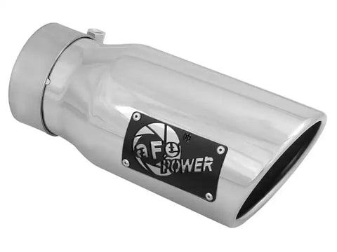 aFe 49T30401-P09 MACH Force-Xp 3in Inlet x 4in Outlet 9in Length 304 Stainless Steel Exhaust Tip Polished