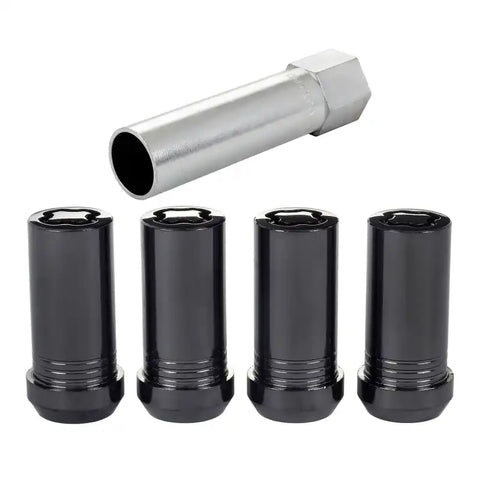 McGard Wheel Lock Nut Set - 4pk. (Tuner / Cone Seat) 1/2-20 13/16 Hex 1.60in. Length Black