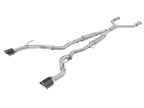aFe 49-36134NM-C POWER Takeda 2.5in 304 SS CB Exhaust w/ Carbon Fiber Tips 17-19 Infiniti Q60 V6-3.0L (tt)