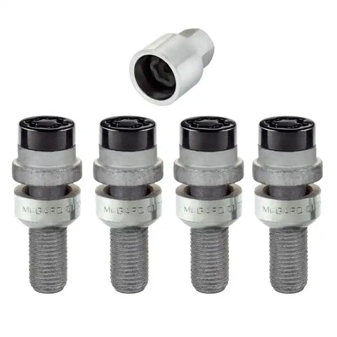 McGard Wheel Lock Bolt Set - 4pk. (Radius Seat) M14X1.5 / 17mm Hex 28.2mm Shank Length Black