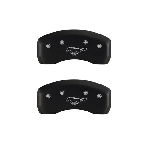 MGP 4 Caliper Covers Engraved Front Mustang Engraved Rear Pony Red finish silver ch
