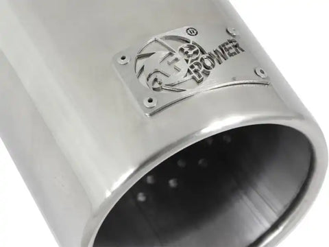 aFe 49-92043-P MACH Force-XP 304 SS Sing Wall Pol Exh Tip Univ Exit 3in Inlet x 4in Outlet 12in L - Clamp On