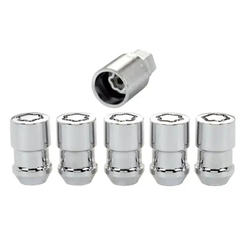 McGard Wheel Lock Nut Set - 5pk. (Cone Seat) 1/2-20 / 3/4 &13/16 Dual Hex 1.46in. Length Chrome