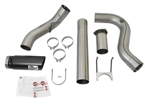 aFe 49-43090-B Large Bore-HD 5in DPF Back 409 SS Exhaust System w/Black Tip 2017 Ford Diesel Trucks V8 6.7L(td)