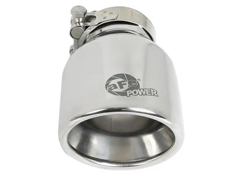 aFe 49T25404-P06 MACH Force-Xp 304 SS Clamp-On Exhaust Tip 2.5in. Inlet / 4in. Outlet 6in. L - Polished