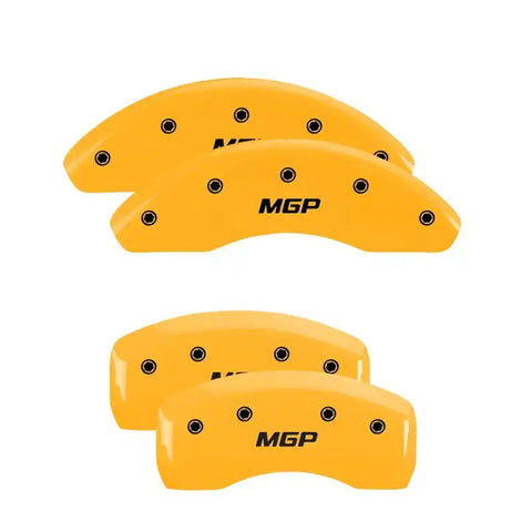 MGP 4 Caliper Covers Engraved Front & Rear MGP Yellow Finish Black Char 2001 Honda Accord