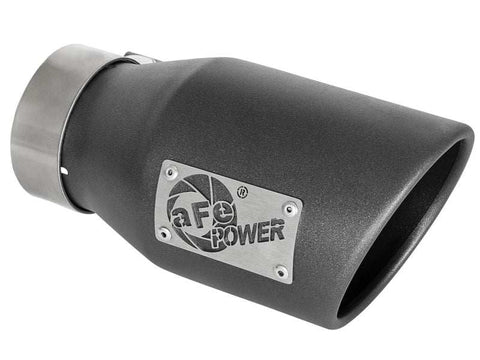 aFe 49T30451-B091 MACH Force-Xp 3in 304 SS Metallic Black Exhaust Tip In x 4-1/2in Out 9in L Clamp-On Right