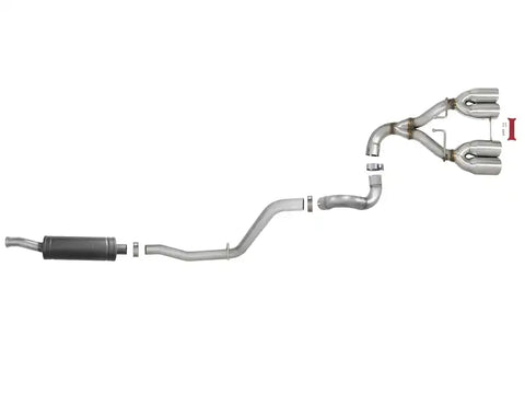 aFe 49-38071-P Rebel Series 2.5in. 304 SS C/B Exhaust System 2018 Jeep Wrangler (JL) V6-3.6L - Polished Tip