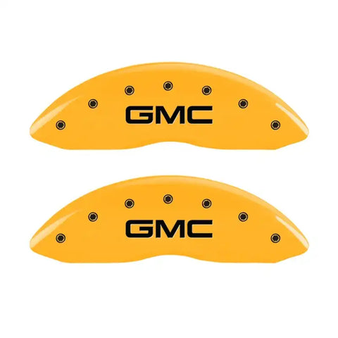 MGP 2 Caliper Covers Engraved Front GMC Yellow Finish Black Characters 2004 GMC Canyon
