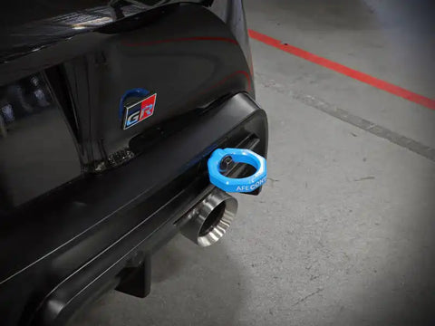 aFe 450-721002-L Control Rear Tow Hook Blue 20-21 Toyota GR Supra (A90)