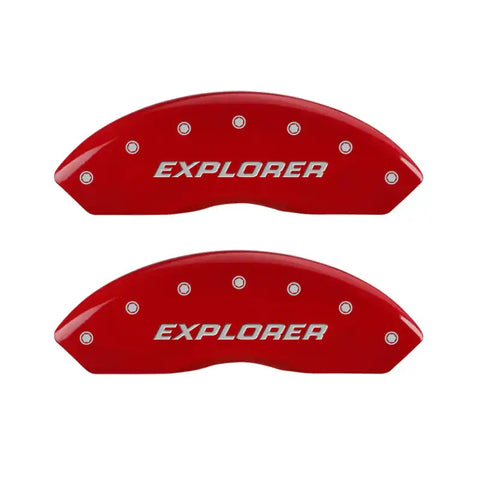 MGP 4 Caliper Covers Engraved Front & Rear Explorer/2011 Red Finish Silver Char 2009 Ford Explorer