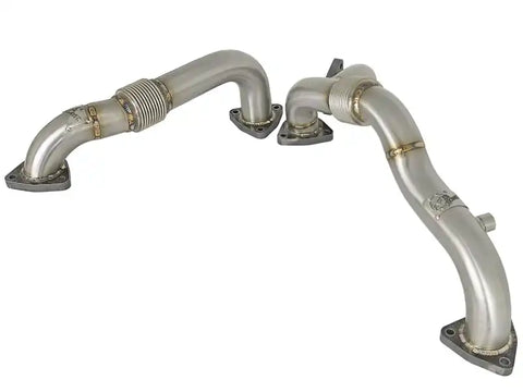 aFe 48-33016 Twisted Steel Header Up-Pipe 08-10 Ford Diesel Trucks V8-6.4L (td)