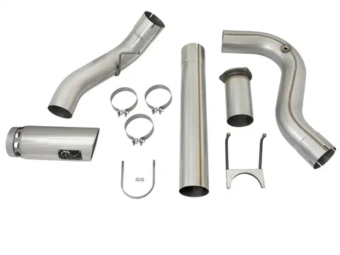 aFe 49-03090-P ATLAS 5in DPF-Back Alum Steel Exhaust System w/Polished Tip 2017 Ford Diesel Trucks V8-6.7L (td)